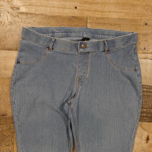 Hue Essential Denim Leggings Women's Large Blue stretchy Mid Rise - Picture 2 of 11
